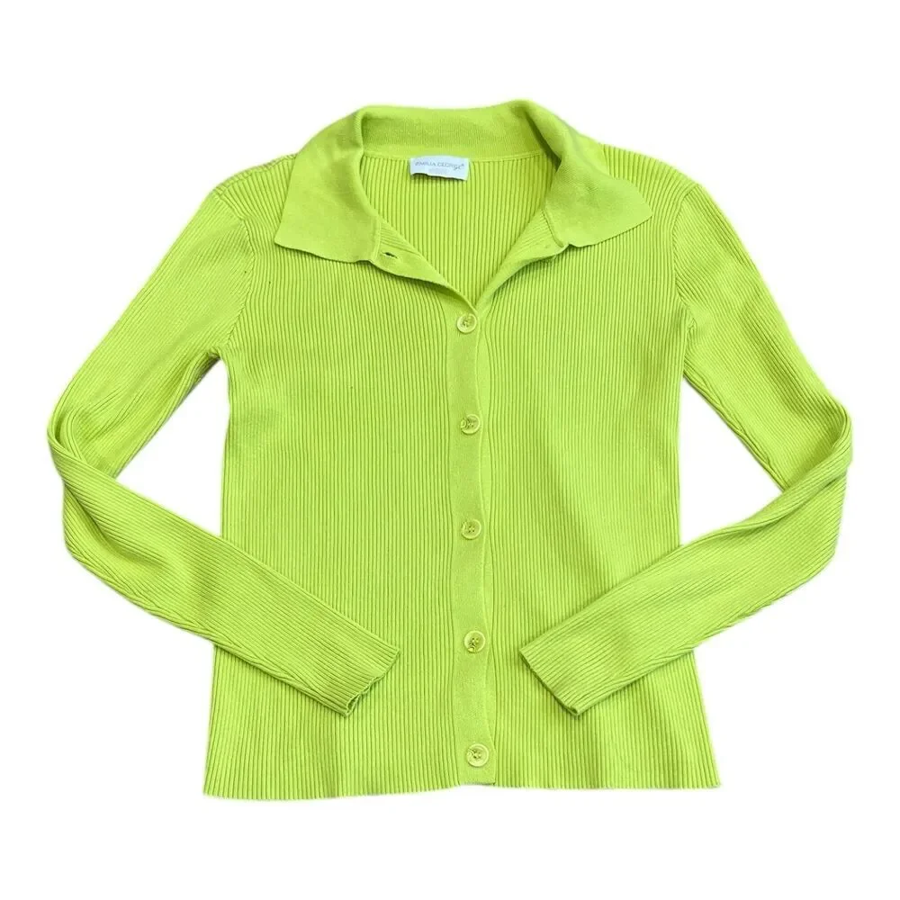 Emilia George Yellow Ribbed Eliza Maternity Top M